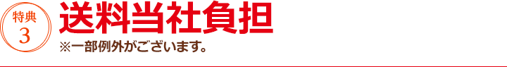 特典3 送料当社負担（※一部例外がございます。）